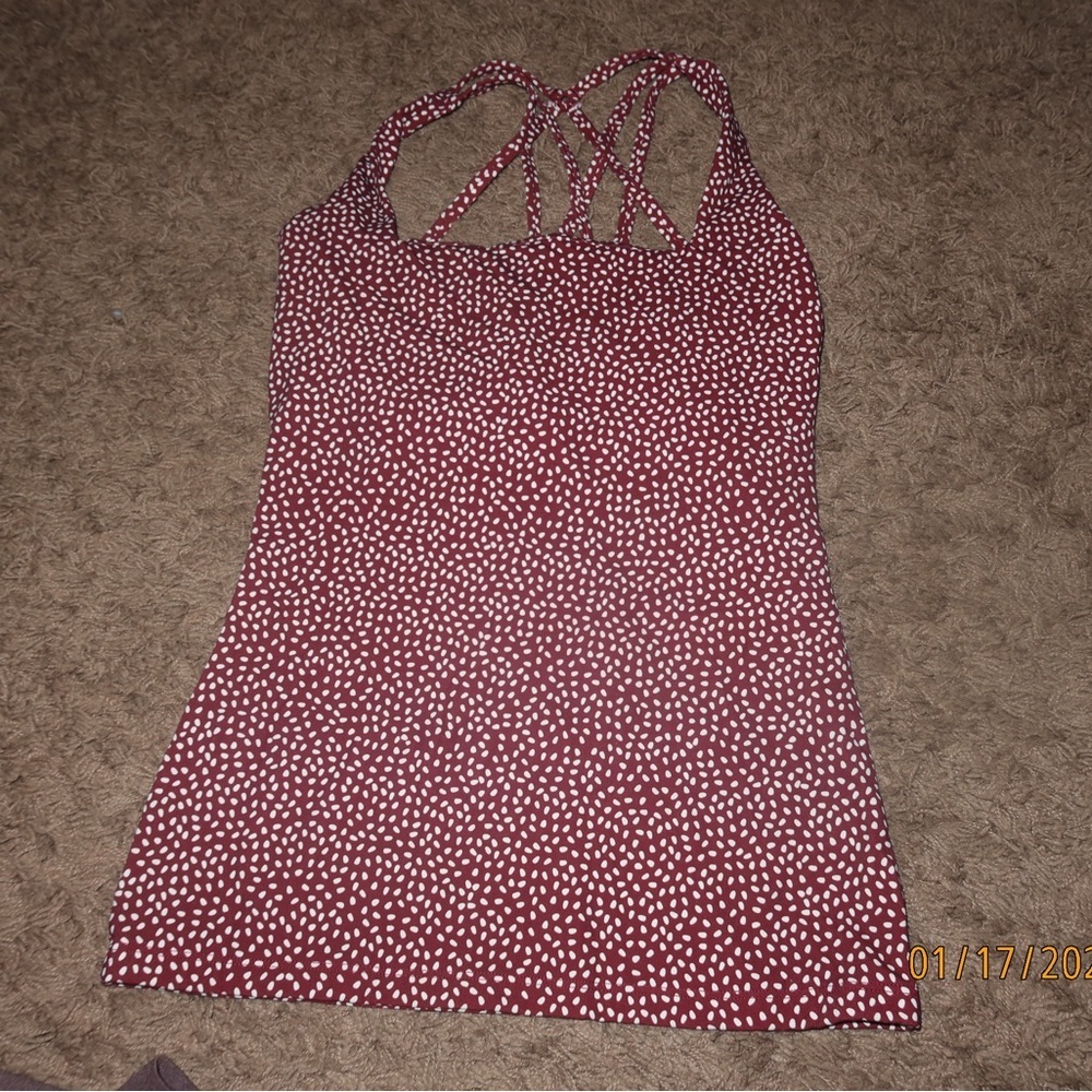 Buffbunny Red White Polka Dot Strappy Top XS Athleisure Coquette Y2K